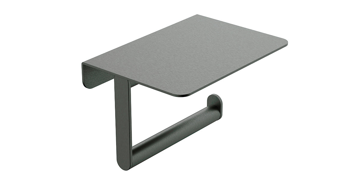 Alonzo toiletrolhouder met planchet gunmetal PVD
