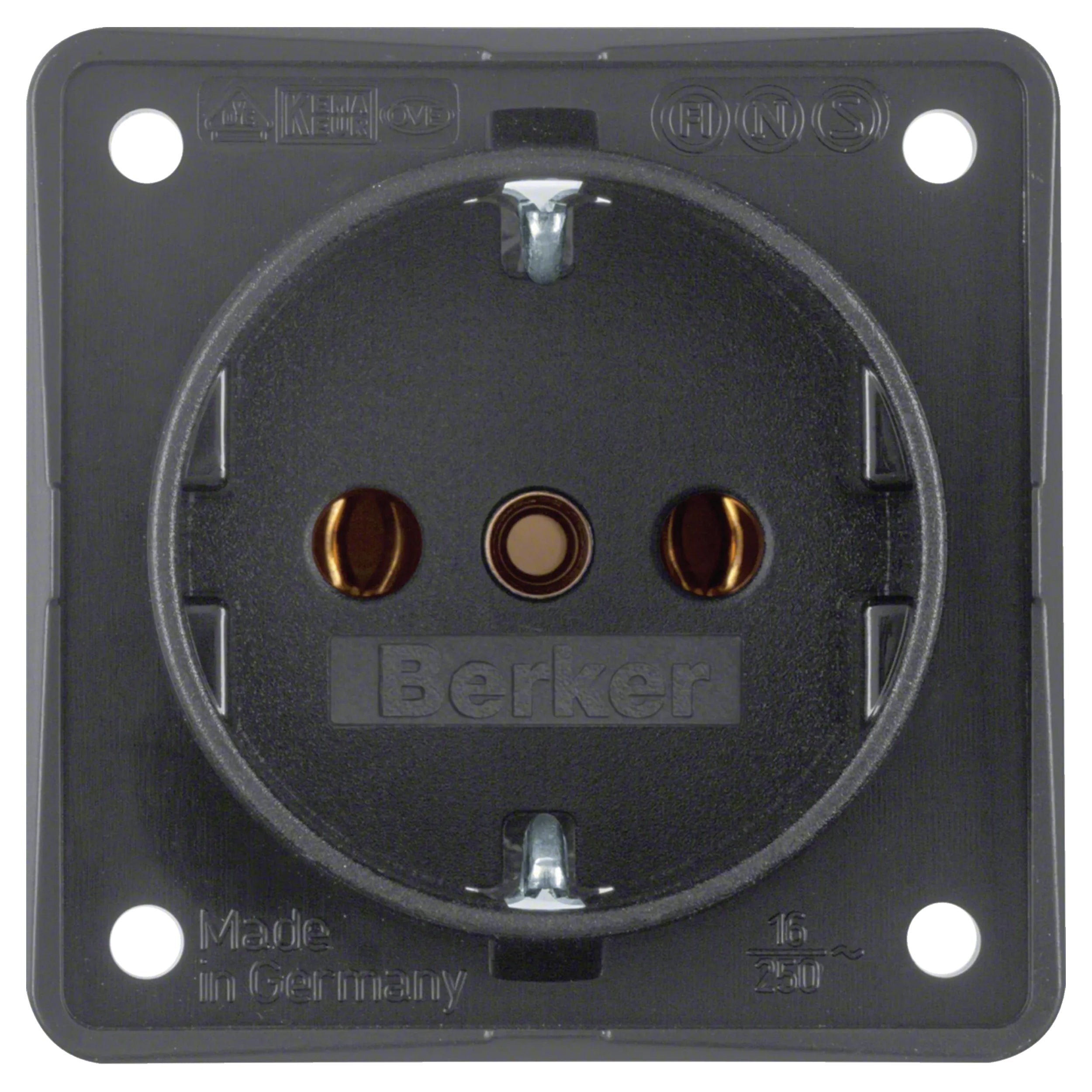 Berker Integro contactdoos inbouw - 1-voudig - randaarde antraciet