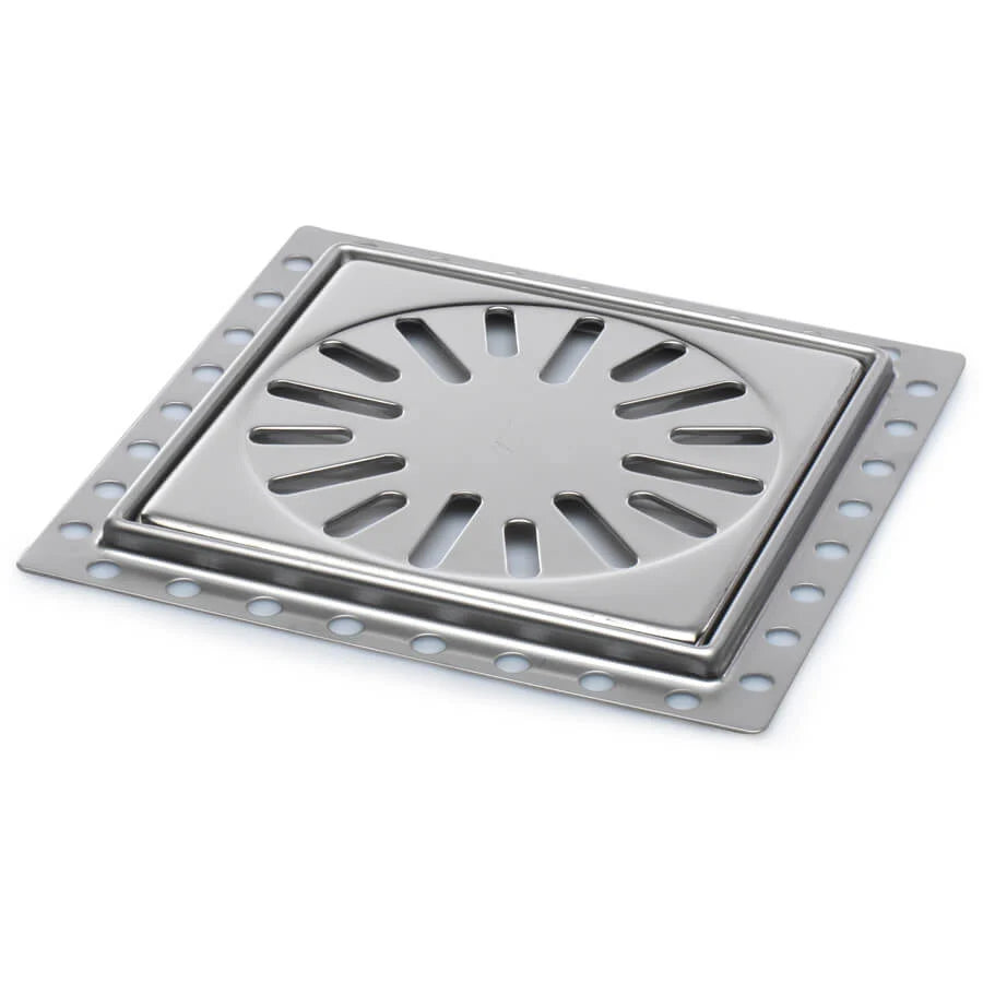 Aquaberg renovatieput met RVS rooster inbouwhoogte 8mm 100x100mm RP10